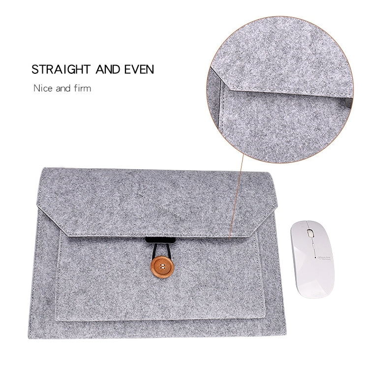 ND06 Multi-purpose Felt Button Laptop Inner Bag for 12.5 inch Laptop(Grey)