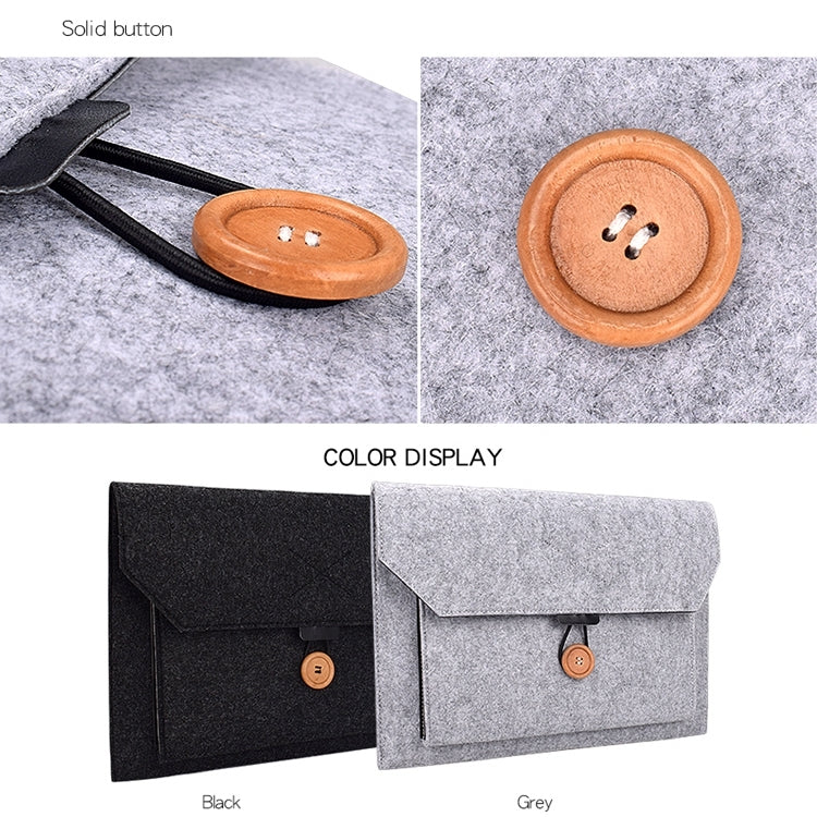 ND06 Multi-purpose Felt Button Laptop Inner Bag for 13.3 inch Laptop(Black) - 13.3 inch by PMC Jewellery | Online Shopping South Africa | PMC Jewellery | Buy Now Pay Later Mobicred