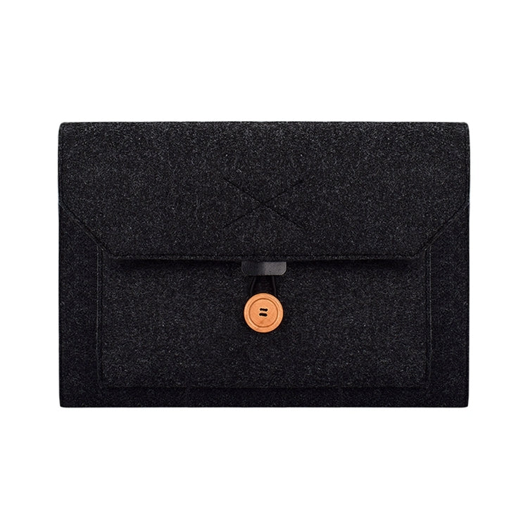 ND06 Multi-purpose Felt Button Laptop Inner Bag for 13.3 inch Laptop(Black)
