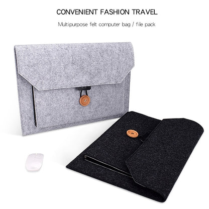 ND06 Multi-purpose Felt Button Laptop Inner Bag for 13.3 inch Laptop(Black) - 13.3 inch by PMC Jewellery | Online Shopping South Africa | PMC Jewellery | Buy Now Pay Later Mobicred