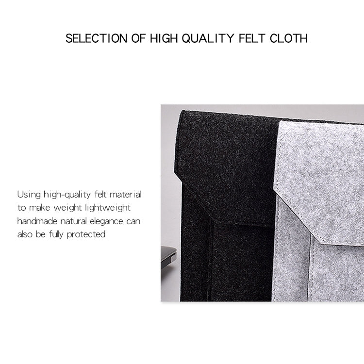 ND06 Multi-purpose Felt Button Laptop Inner Bag for 13.3 inch Laptop(Black)