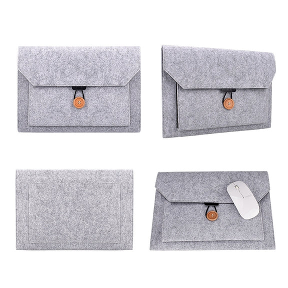 ND06 Multi-purpose Felt Button Laptop Inner Bag for 13.3 inch Laptop(Grey)