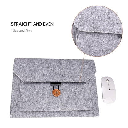 ND06 Multi-purpose Felt Button Laptop Inner Bag for 15.4 inch Laptop(Black) - 15 inch by PMC Jewellery | Online Shopping South Africa | PMC Jewellery | Buy Now Pay Later Mobicred