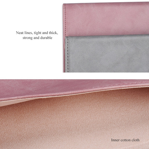 PU01S PU Leather Horizontal Invisible Magnetic Buckle Laptop Inner Bag for 13.3 inch laptops (Pink)