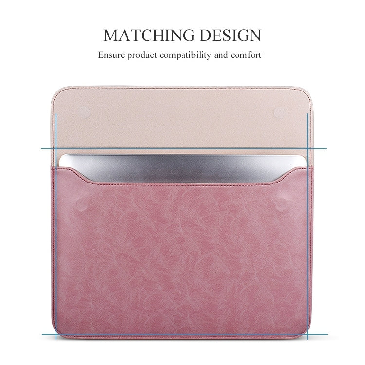 PU01S PU Leather Horizontal Invisible Magnetic Buckle Laptop Inner Bag for 13.3 inch laptops (Grey)
