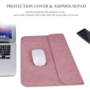 PU01S PU Leather Horizontal Invisible Magnetic Buckle Laptop Inner Bag for 14.1 inch laptops (Pink)