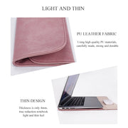 PU01S PU Leather Horizontal Invisible Magnetic Buckle Laptop Inner Bag for 14.1 inch laptops (Grey)