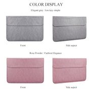 PU01S PU Leather Horizontal Invisible Magnetic Buckle Laptop Inner Bag for 14.1 inch laptops (Grey)