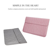 PU01S PU Leather Horizontal Invisible Magnetic Buckle Laptop Inner Bag for 15.4 inch laptops (Pink)