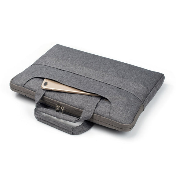 Portable One Shoulder Handheld Zipper Laptop Bag, For 11.6 inch and Below Macbook, Samsung, Lenovo, Sony, DELL Alienware, CHUWI, ASUS, HP (Grey)