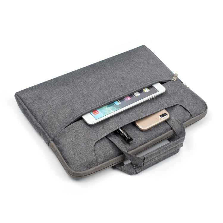 Portable One Shoulder Handheld Zipper Laptop Bag, For 11.6 inch and Below Macbook, Samsung, Lenovo, Sony, DELL Alienware, CHUWI, ASUS, HP (Grey)
