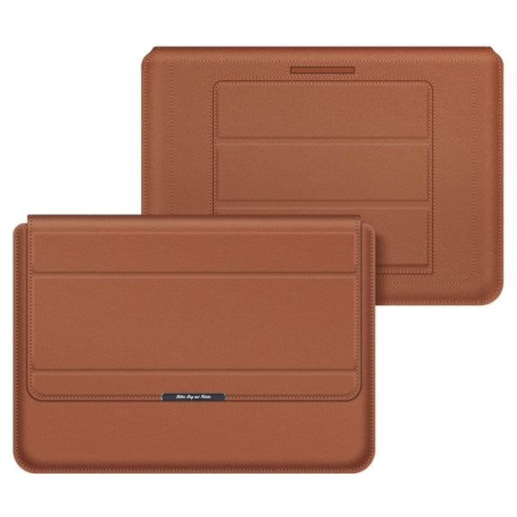 4 in 1 Universal Laptop Holder PU Water-resistant Protection Wrist Laptop Bag, Size: 17 inch(Brown)