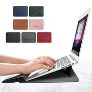 4 in 1 Universal Laptop Holder PU Water-resistant Protection Wrist Laptop Bag, Size: 17 inch(Navy Blue)