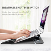 4 in 1 Universal Laptop Holder PU Water-resistant Protection Wrist Laptop Bag, Size: 17 inch(Navy Blue)