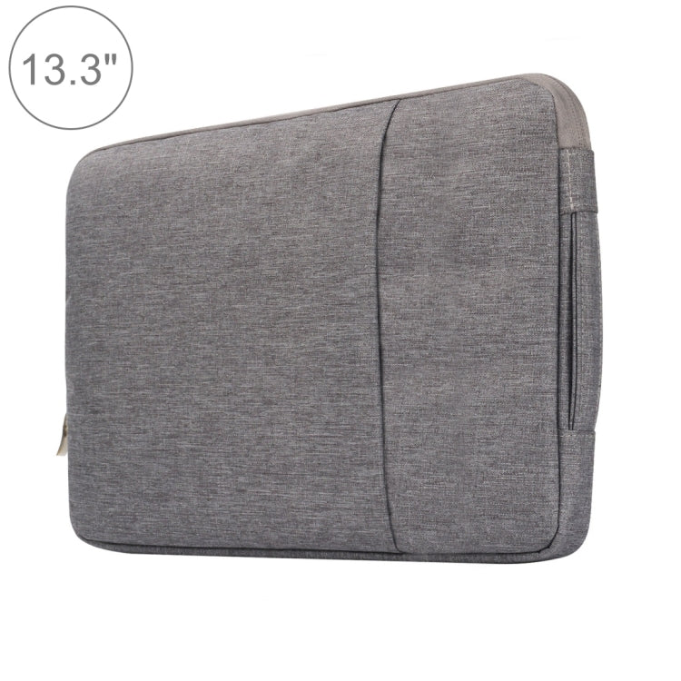 13.3 inch Universal Fashion Soft Laptop Denim Bags Portable Zipper Notebook Laptop Case Pouch for MacBook Air / Pro, Lenovo and other Laptops, Size: 35.5x26.5x2cm(Grey) - 13.3 inch by PMC TechLife | Online Shopping South Africa | PMC TechLife | Buy Now Pay Later Mobicred