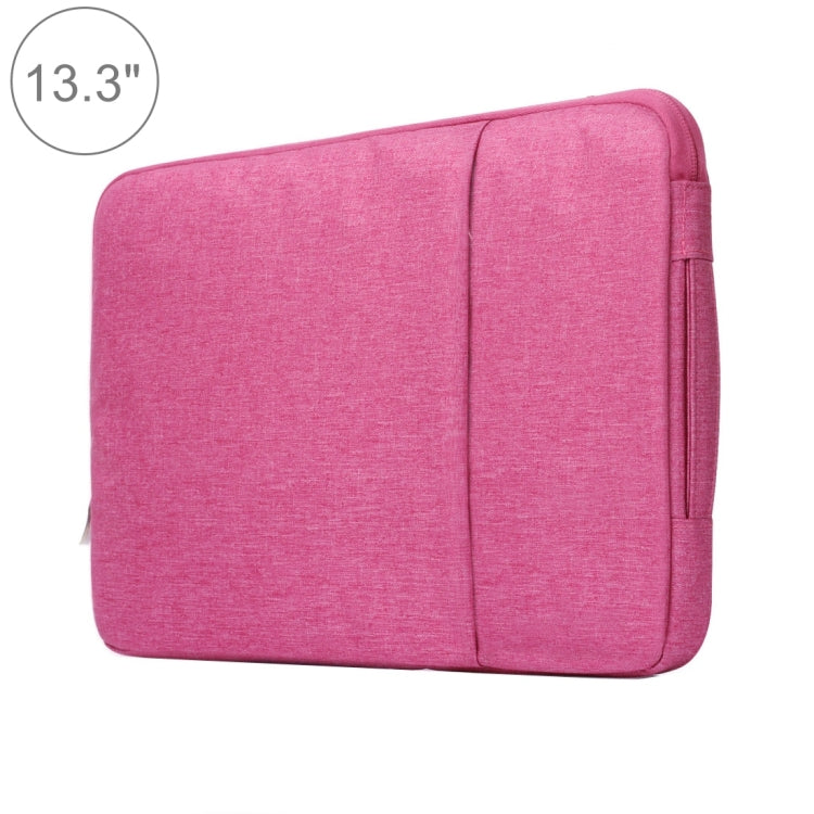 13.3 inch Universal Fashion Soft Laptop Denim Bags Portable Zipper Notebook Laptop Case Pouch for MacBook Air / Pro, Lenovo and other Laptops, Size: 35.5x26.5x2cm (Magenta) - free shipping - PMC TechLife - Order now!