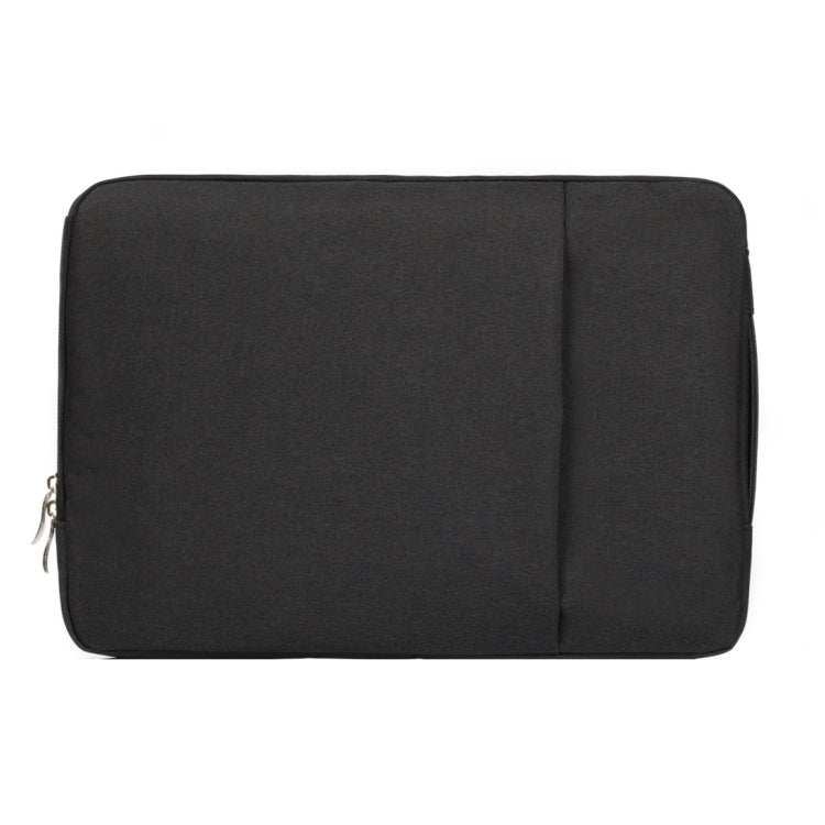 15.4 inch Universal Fashion Soft Laptop Denim Bags Portable Zipper Notebook Laptop Case Pouch for MacBook Air / Pro, Lenovo and other Laptops, Size: 39.2x28.5x2cm(Black)