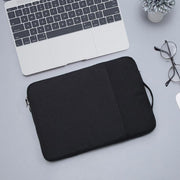 15.4 inch Universal Fashion Soft Laptop Denim Bags Portable Zipper Notebook Laptop Case Pouch for MacBook Air / Pro, Lenovo and other Laptops, Size: 39.2x28.5x2cm(Black)