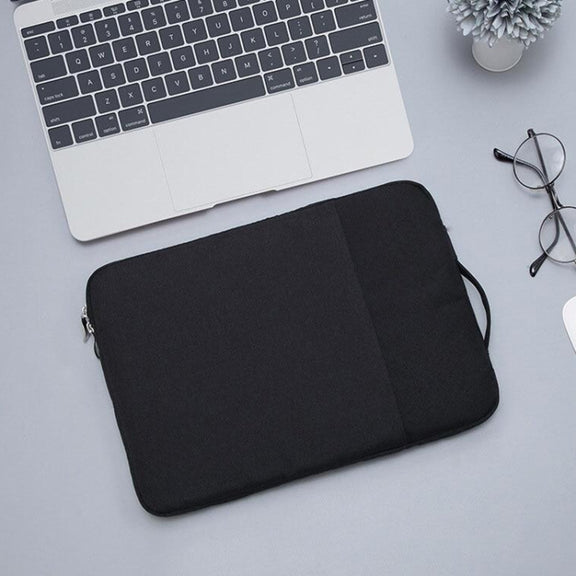 15.4 inch Universal Fashion Soft Laptop Denim Bags Portable Zipper Notebook Laptop Case Pouch for MacBook Air / Pro, Lenovo and other Laptops, Size: 39.2x28.5x2cm(Black)