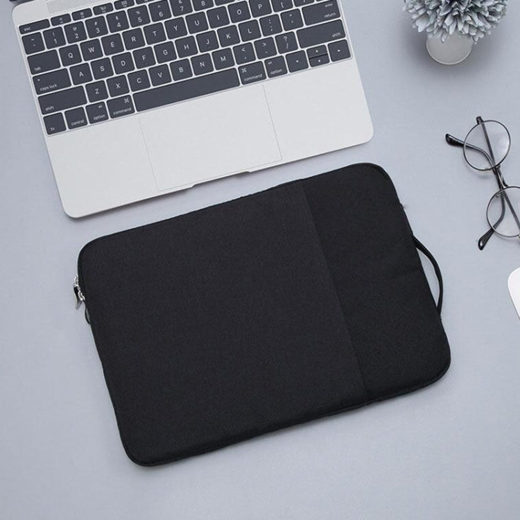15.4 inch Universal Fashion Soft Laptop Denim Bags Portable Zipper Notebook Laptop Case Pouch for MacBook Air / Pro, Lenovo and other Laptops, Size: 39.2x28.5x2cm(Black)