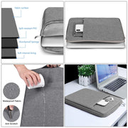 15.4 inch Universal Fashion Soft Laptop Denim Bags Portable Zipper Notebook Laptop Case Pouch for MacBook Air / Pro, Lenovo and other Laptops, Size: 39.2x28.5x2cm(Black)