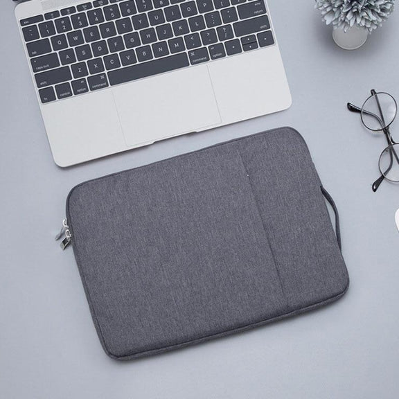 15.4 inch Universal Fashion Soft Laptop Denim Bags Portable Zipper Notebook Laptop Case Pouch for MacBook Air / Pro, Lenovo and other Laptops, Size: 39.2x28.5x2cm (Dark Blue)