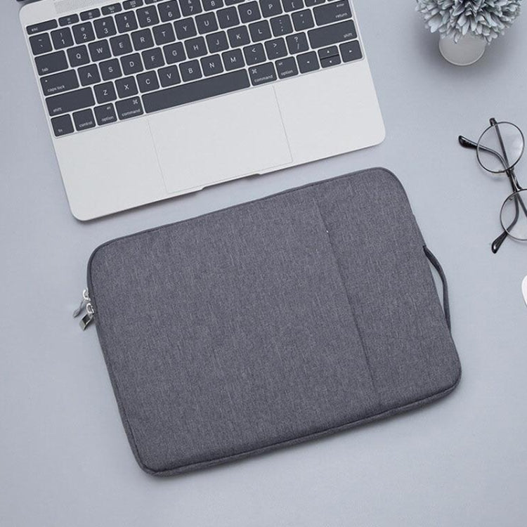 15.4 inch Universal Fashion Soft Laptop Denim Bags Portable Zipper Notebook Laptop Case Pouch for MacBook Air / Pro, Lenovo and other Laptops, Size: 39.2x28.5x2cm (Dark Blue)