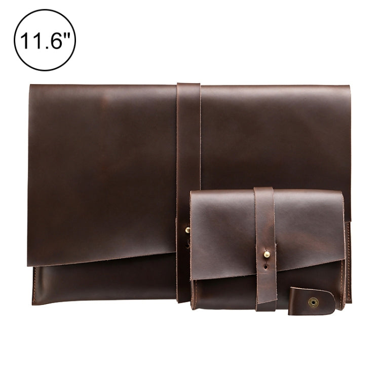 Universal Genuine Leather Business Power Adapter Laptop Tablet Bag with Cable Winder, For 11.6 inch and Below Macbook, Samsung, Lenovo, Sony, DELL Alienware, CHUWI, ASUS, HP (Coffee) - free shipping - PMC TechLife - Order now!