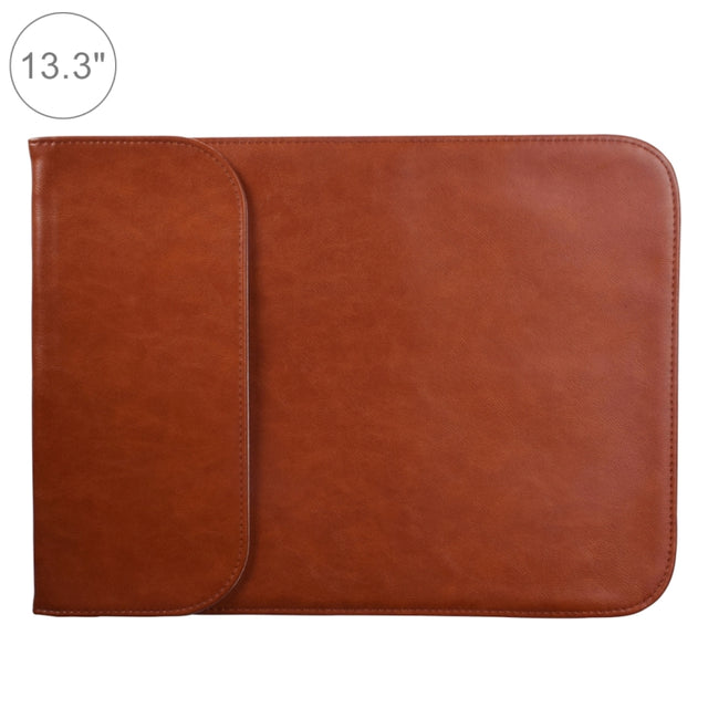 13.3 inch PU + Nylon Laptop Bag Case Sleeve Notebook Carry Bag, For MacBook, Samsung, Xiaomi, Lenovo, Sony, DELL, ASUS, HP(Cowhide Yellow)