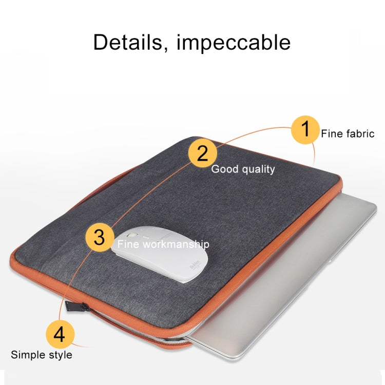 15.4 inch Fashion Casual Polyester + Nylon Laptop Handbag Briefcase Notebook Cover Case, For Macbook, Samsung, Lenovo, Xiaomi, Sony, DELL, CHUWI, ASUS, HP (Grey)