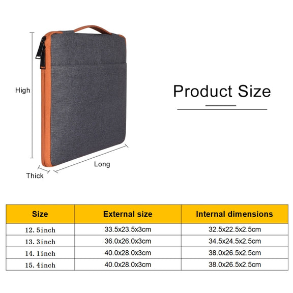 15.4 inch Fashion Casual Polyester + Nylon Laptop Handbag Briefcase Notebook Cover Case, For Macbook, Samsung, Lenovo, Xiaomi, Sony, DELL, CHUWI, ASUS, HP (Grey)