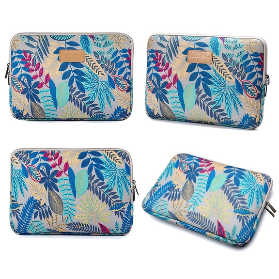 Lisen 11.6 inch Sleeve Case Colorful Leaves Zipper Briefcase Carrying Bag (Grey)
