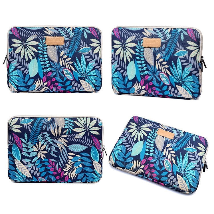 Lisen 11.6 inch Sleeve Case Colorful Leaves Zipper Briefcase Carrying Bag (Blue) - Other by PMC TechLife | Online Shopping South Africa | PMC TechLife | Buy Now Pay Later Mobicred