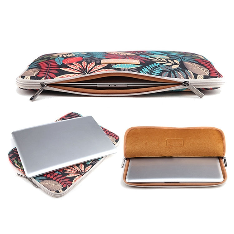 Lisen 11.6 inch Sleeve Case Colorful Leaves Zipper Briefcase Carrying Bag (Grey) - Other by PMC TechLife | Online Shopping South Africa | PMC TechLife | Buy Now Pay Later Mobicred