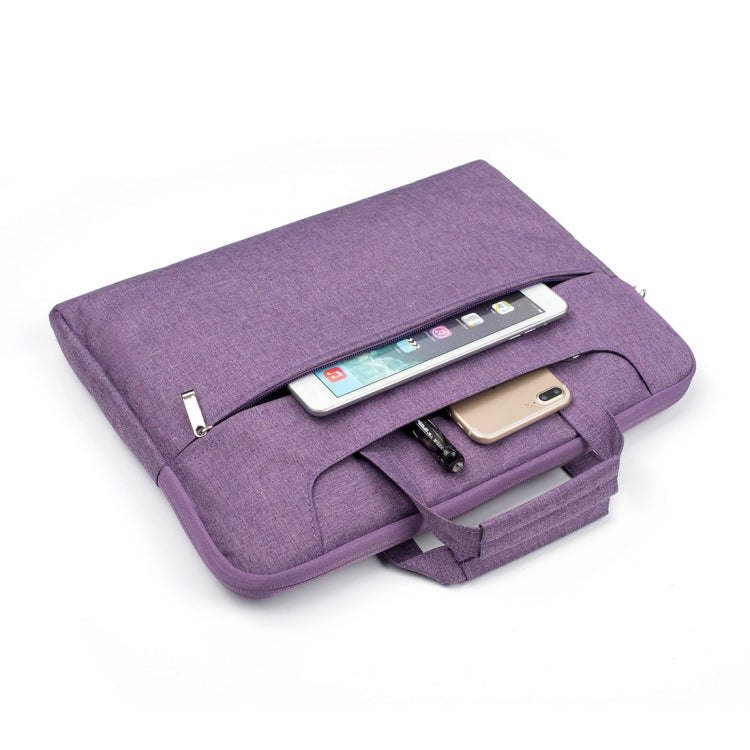 Portable One Shoulder Handheld Zipper Laptop Bag, For 15.4 inch and Below Macbook, Samsung, Lenovo, Sony, DELL Alienware, CHUWI, ASUS, HP (Purple) - 15 inch by PMC TechLife | Online Shopping South Africa | PMC TechLife | Buy Now Pay Later Mobicred
