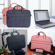 DJ03 Water-resistant Anti-scratch Anti-theft One-shoulder Handbag for 13.3 inch Laptops, with Suitcase Belt(Black)