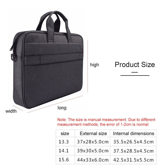 DJ03 Water-resistant Anti-scratch Anti-theft One-shoulder Handbag for 14.1 inch Laptops, with Suitcase Belt(Black)