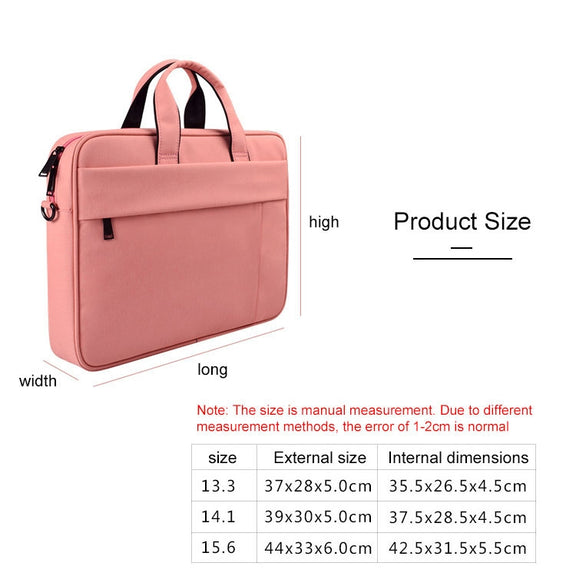 DJ03 Water-resistant Anti-scratch Anti-theft One-shoulder Handbag for 15.6 inch Laptops, with Suitcase Belt(Pink)