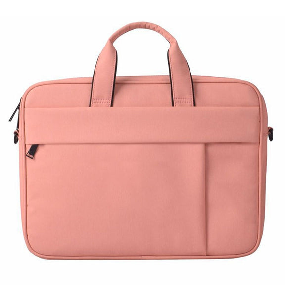 DJ03 Water-resistant Anti-scratch Anti-theft One-shoulder Handbag for 15.6 inch Laptops, with Suitcase Belt(Pink)