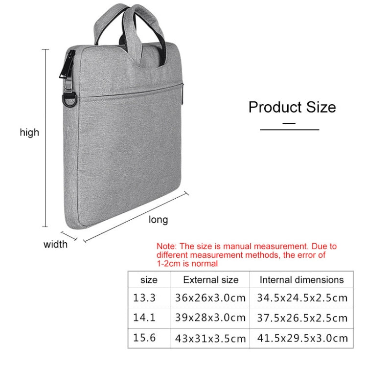 ST01S Water-resistant Oxford Cloth Hidden Portable Strap One-shoulder Handbag for 13.3 inch Laptops(Light Grey)