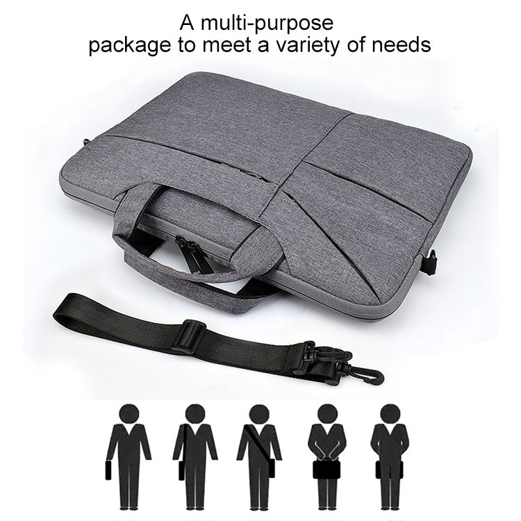 ST02S Water-resistant Tear Resistance Hidden Portable Strap One-shoulder Handbag for 13.3 inch Laptops, with Suitcase Belt(Light Grey)
