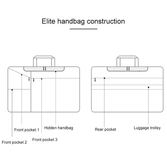 ST02S Water-resistant Tear Resistance Hidden Portable Strap One-shoulder Handbag for 13.3 inch Laptops, with Suitcase Belt(Light Grey)