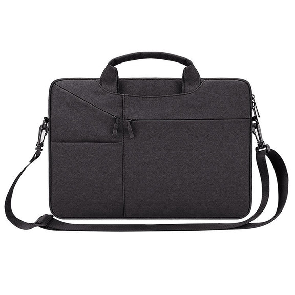 ST02S Water-resistant Tear Resistance Hidden Portable Strap One-shoulder Handbag for 14.1 inch Laptops, with Suitcase Belt(Black)