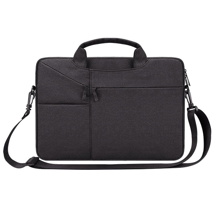 ST02S Water-resistant Tear Resistance Hidden Portable Strap One-shoulder Handbag for 14.1 inch Laptops, with Suitcase Belt(Black)