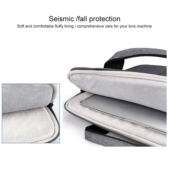 ST02S Water-resistant Tear Resistance Hidden Portable Strap One-shoulder Handbag for 14.1 inch Laptops, with Suitcase Belt(Black)