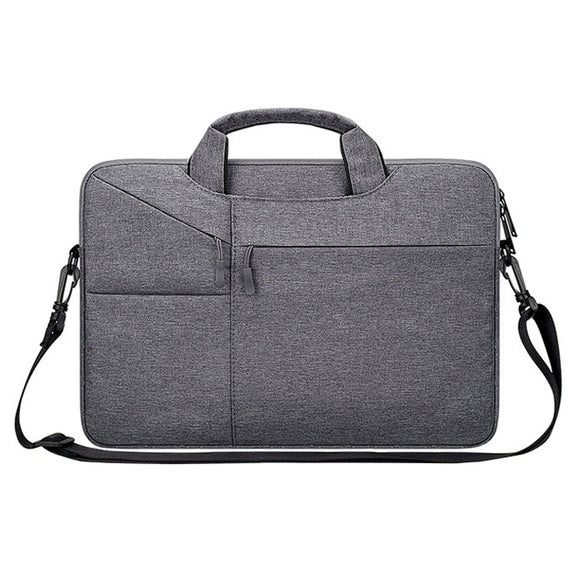 ST02S Water-resistant Tear Resistance Hidden Portable Strap One-shoulder Handbag for 14.1 inch Laptops, with Suitcase Belt(Dark Gray)