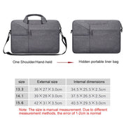 ST02S Water-resistant Tear Resistance Hidden Portable Strap One-shoulder Handbag for 14.1 inch Laptops, with Suitcase Belt(Light Grey)