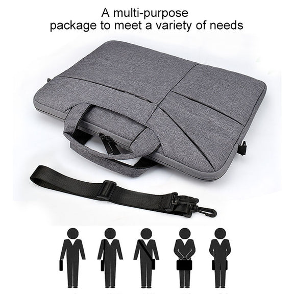 ST02S Water-resistant Tear Resistance Hidden Portable Strap One-shoulder Handbag for 14.1 inch Laptops, with Suitcase Belt(Light Grey)