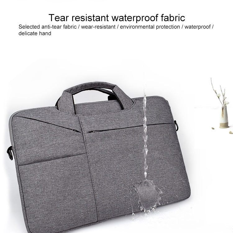 ST02S Water-resistant Tear Resistance Hidden Portable Strap One-shoulder Handbag for 14.1 inch Laptops, with Suitcase Belt(Light Grey)