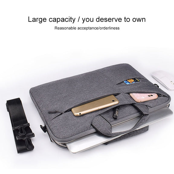 ST02S Water-resistant Tear Resistance Hidden Portable Strap One-shoulder Handbag for 14.1 inch Laptops, with Suitcase Belt(Light Grey)